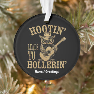 Hootin’ Leads to Hollerin’ – A Playful Cowboy Owl  Ornament