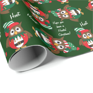 Hootin' Owl Christmas Wrapping Paper