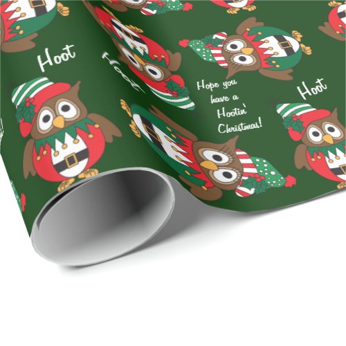 Hootin Owl Christmas Wrapping Paper
