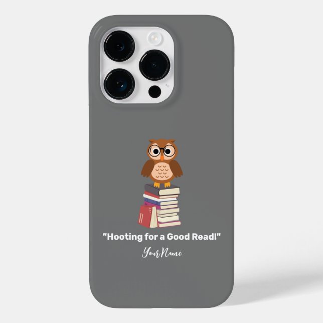 "Hooting for a Good Read!" Book lover Case-Mate iPhone Case (Back)