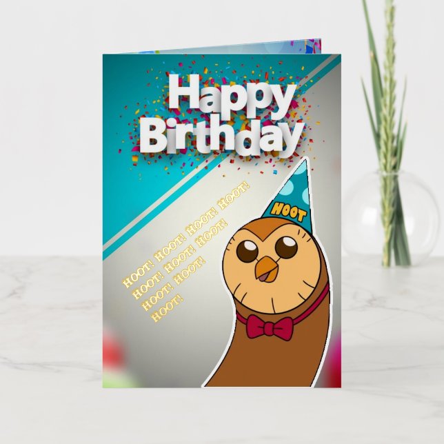 Hooty Birthday Card The Owl House Invite (Front)