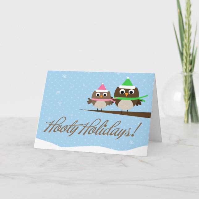 Hooty Holidays Greeting Cards (Front)