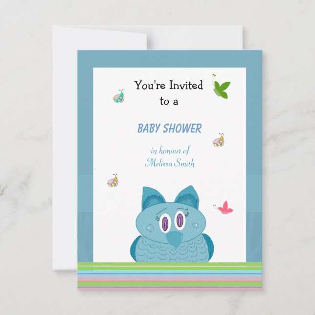 Hooty Owl Baby Shower Invitation (Front)