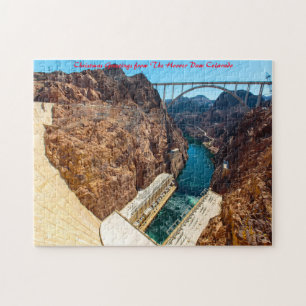 Hoover Dam Colorado.Christmas Greetings Jigsaw Puzzle
