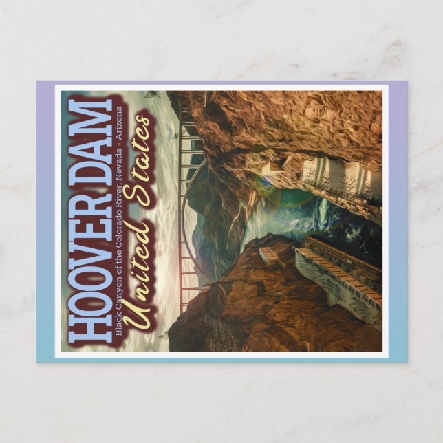 HOOVER DAM - COLORADO RIVER - NEVADA - ARIZONA POSTCARD (Front)
