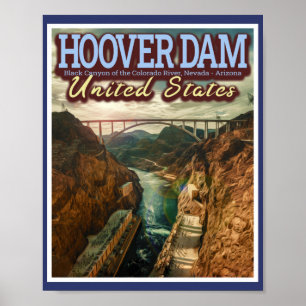 HOOVER DAM - COLORADO RIVER - NEVADA - ARIZONA USA POSTER
