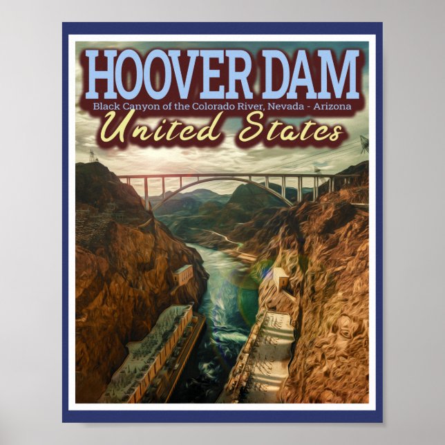 HOOVER DAM - COLORADO RIVER - NEVADA - ARIZONA USA POSTER (Front)