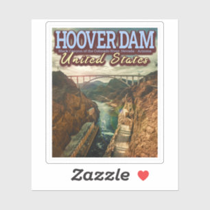 HOOVER DAM - COLORADO RIVER - NEVADA - ARIZONA USA STICKER