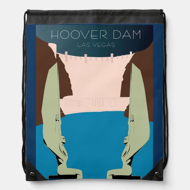 Hoover Dam Drawstring Backpack (Front)