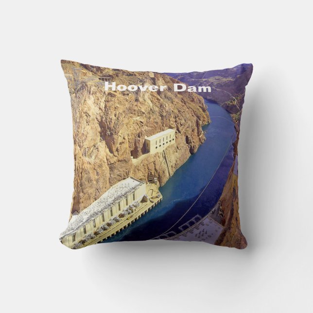 Hoover Dam in Arizona Throw Pillow (Front)
