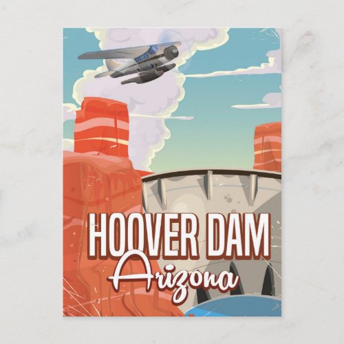 Hoover Dam Nevada Arizona Vintage cartoon Postcard