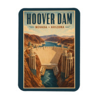 Hoover Dam Power Plant Illustration Travel Art