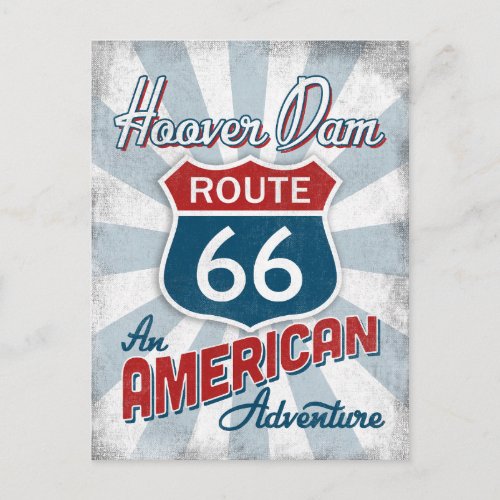 Hoover Dam Route 66 Vintage America Postcard