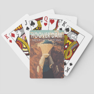 Hoover Dam Travel Art Vintage Poker Cards