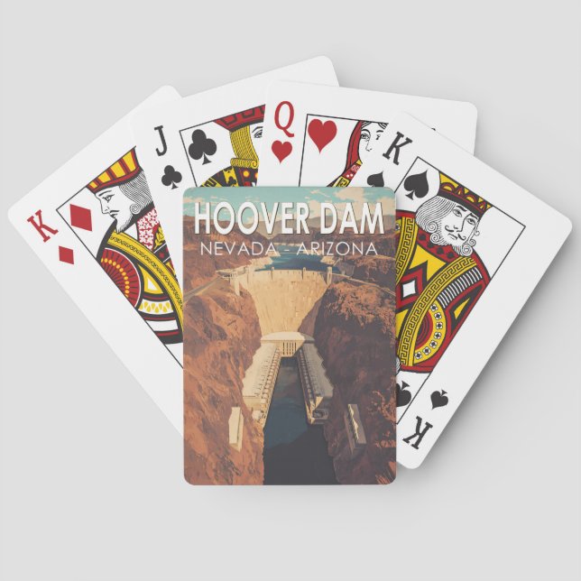 Hoover Dam Travel Art Vintage Poker Cards (Back)