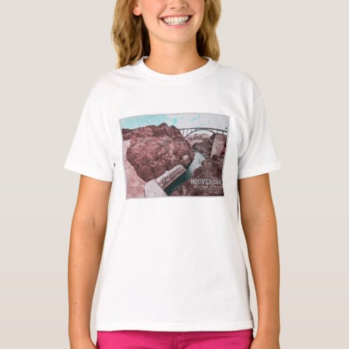 HOOVER DAM WATERCOLOR _ NEVADA _ ARIZONA T_Shirt