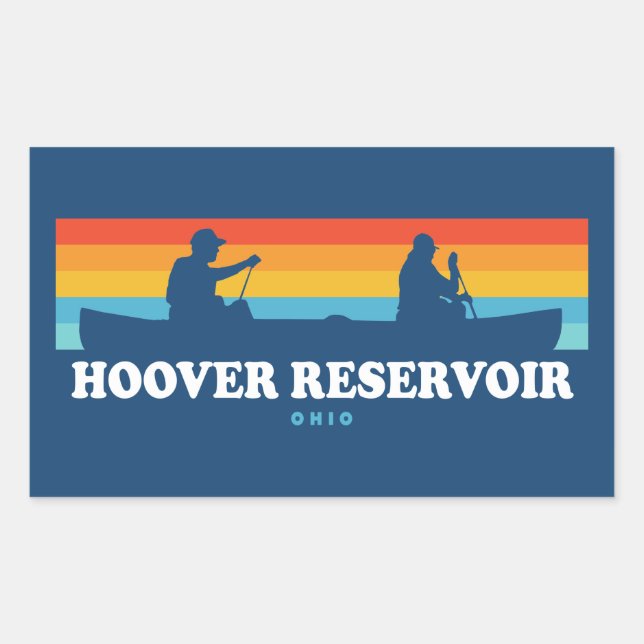 Hoover Reservoir Ohio Canoe Rectangular Sticker (Front)