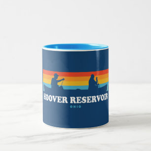 Hoover Reservoir Ohio Canoe Two-Tone Coffee Mug