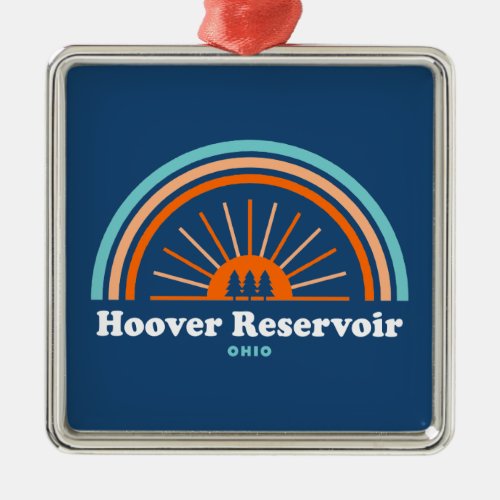 Hoover Reservoir Ohio Rainbow Metal Ornament