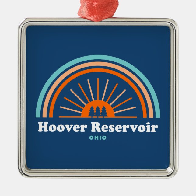 Hoover Reservoir Ohio Rainbow Metal Ornament (Front)