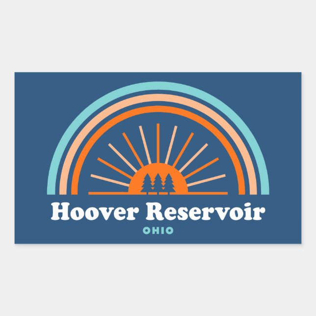 Hoover Reservoir Ohio Rainbow Rectangular Sticker (Front)