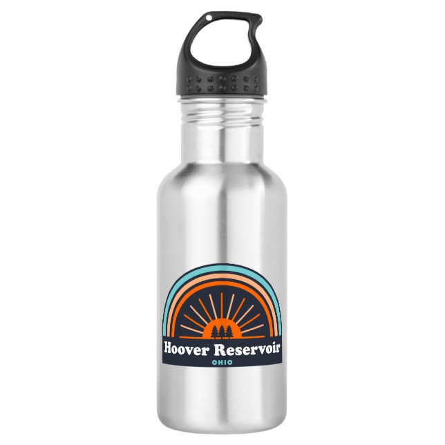 Hoover Reservoir Ohio Rainbow Stainless Steel Water Bottle (Front)