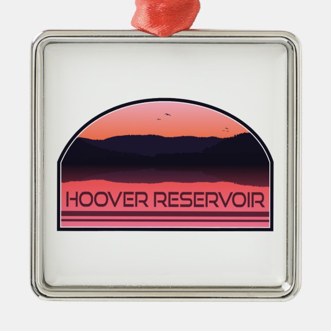 Hoover Reservoir Ohio Red Sunrise Metal Ornament (Front)