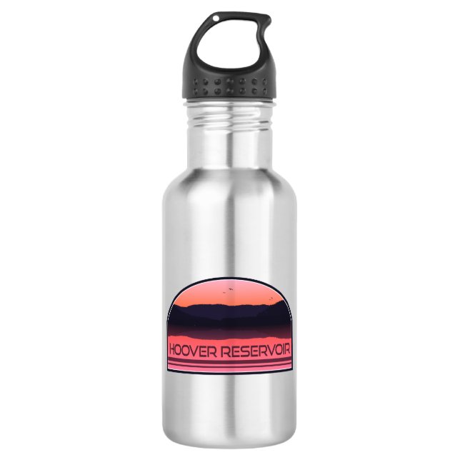 Hoover Reservoir Ohio Red Sunrise Stainless Steel Water Bottle (Front)