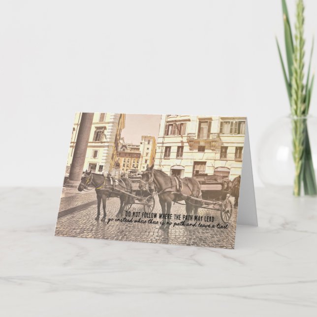 HOOVES ON COBBLESTONE Greeting Card (Front)