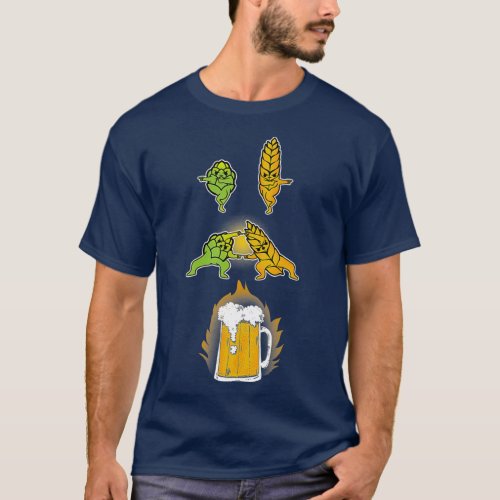 Hop and Malt Fusion to Beer Brewer T_Shirt