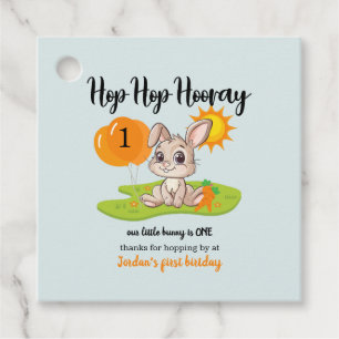 Hop Hop Hooray Cute Some Bunny 1st birthday  Favor Tags