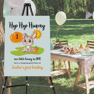 Hop Hop Hooray Cute Some Bunny 1st birthday Foam Board