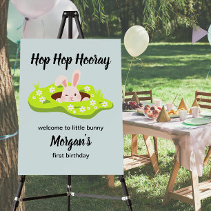 Hop Hop Hooray Some Bunny Rabbit Hole 1st Birthday Foam Board