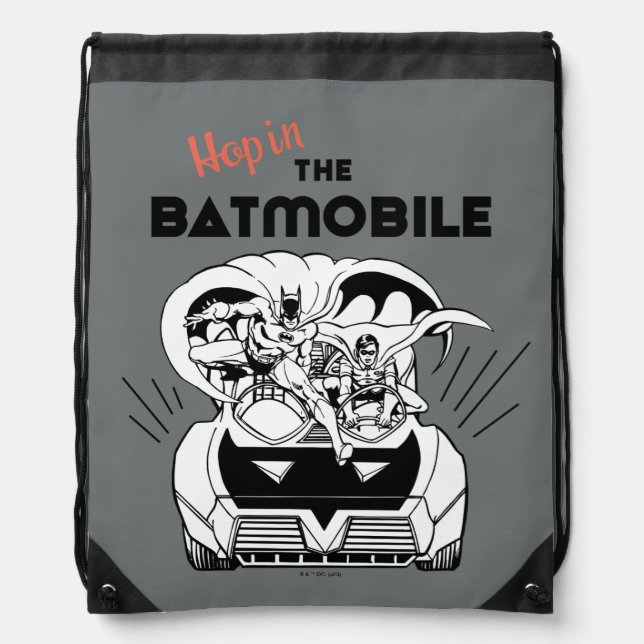 Hop in the Batmobile Drawstring Bag (Front)