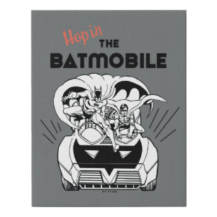 Hop in the Batmobile Faux Canvas Print