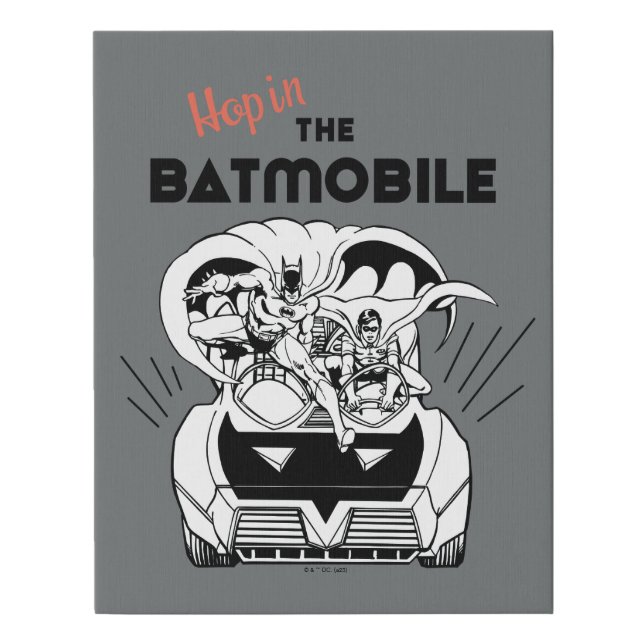 Hop in the Batmobile Faux Canvas Print (Front)