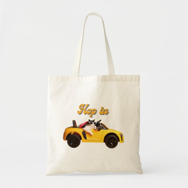 Hop in! tote bag (Front)