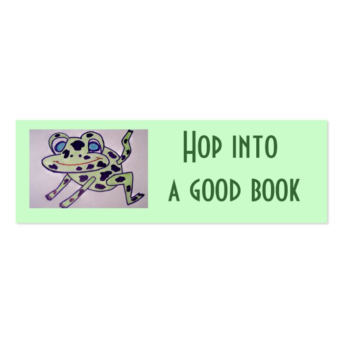 Hop into  a good book business card