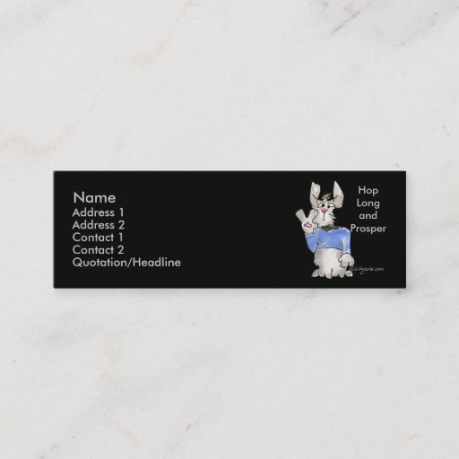 Customizable Hop Long and Prosper Business Cards