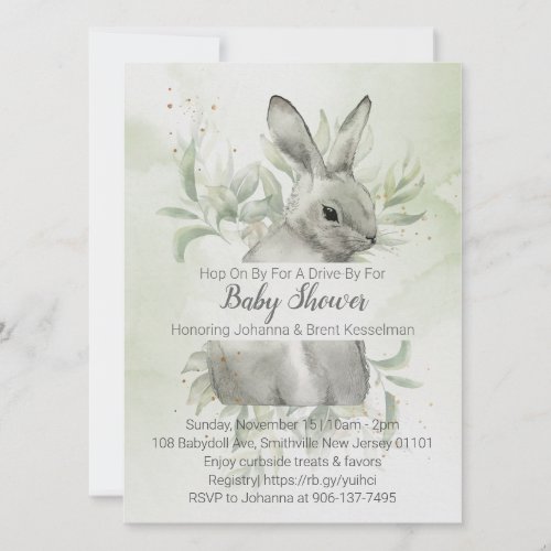 Hop On By Drive_By Baby Shower Invitation