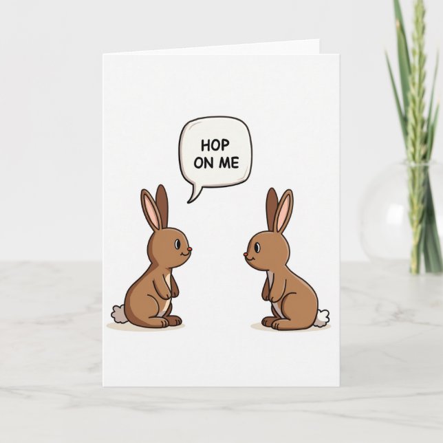 Hop On Me Funny Animal Card (Front)