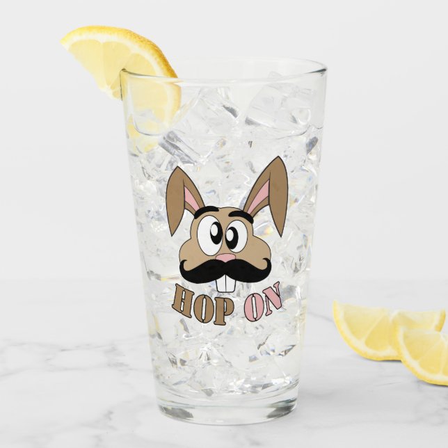 Hop On Mustache Rabbit Glass (Front Ice)