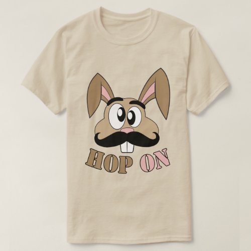 Hop On Mustache Rabbit T_Shirt