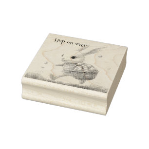 Hop on Over!   Custom Easter Bunny Stamp