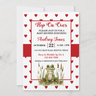 Hop On Over Cute Frog Baby Shower Invitation