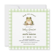 Hop On Over Frog Baby Shower Square Invitation