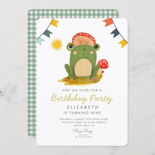 Hop on Over Frog Birthday Invitation