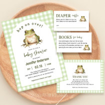 Hop On Over Frog Theme Baby Shower Invitation