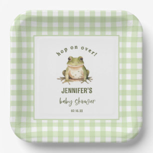Hop On Over Frog Theme Baby Shower Paper Plates