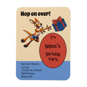 Hop on over funny Australian football kangaroo Magnet